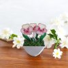 Elegáns üveg virágdísz - Árvácska kaspóban örökvirág dekoráció
