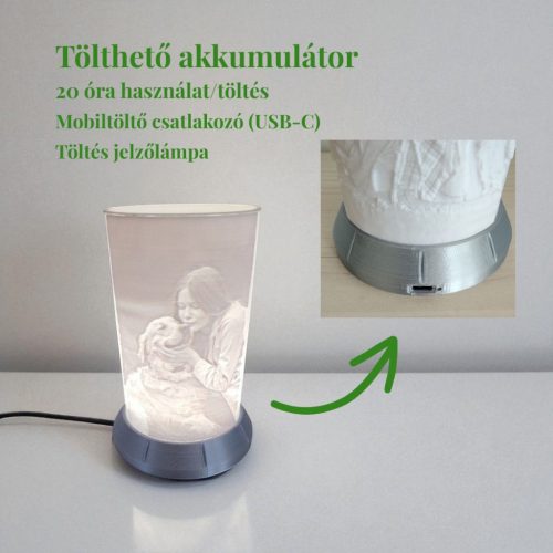 Aurora Emléklámpás - Ezüst színű talppal