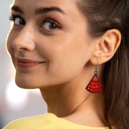 Csipkecsoda üveg fülbevaló - Narancs