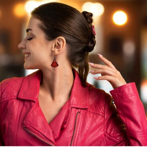 Csipkecsoda üveg fülbevaló - Narancs