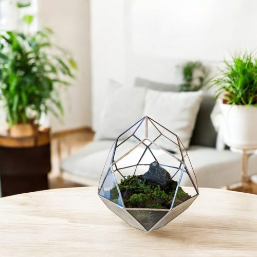 Kreatív lakásdekoráció - Geometrikus florárium üvegből – Diamond