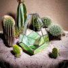 Stílusos üveg lakásdísz - Geometrikus florárium – Florance