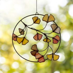 Ginkgo levélkoszorú - Fényfogó ablakdísz