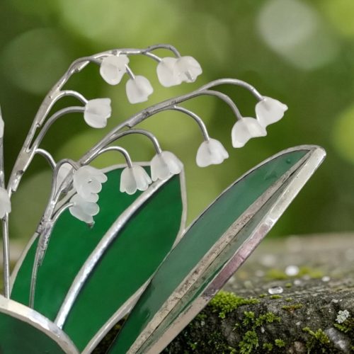 Design üveg gyöngyvirág kaspóban - Tökéletes ajándék