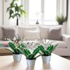 Elegáns üveg virágdísz - Gyöngyvirág kaspóban örökvirág dekoráció
