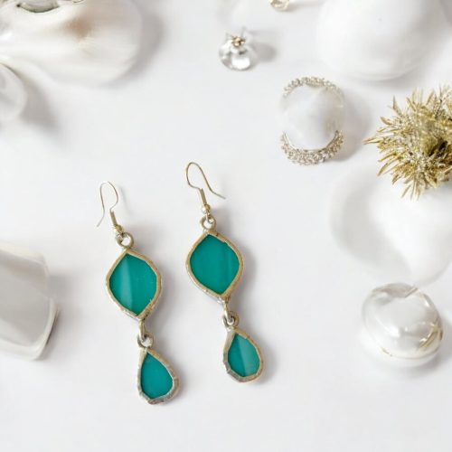 Harmat csepp kézműves, üveg fülbevaló - Egy csepp stílus Neked