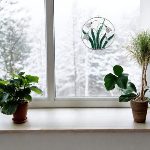 Design lakásdekoráció - Felakasztható hóvirág ablakdekor