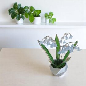 Üveg lakásdekoráció - Jácint csokor kaspóban örökvirág