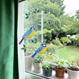 Kékcinke pár - Függeszthető ablakdekoráció