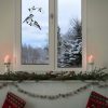 Színpompás üveg ablakdísz - Kékszajkó pár függeszthető design