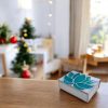 Lótusz virág mintás ékszeresdoboz - Türkiz