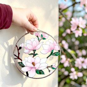 Magnólia - Festett ablakdísz