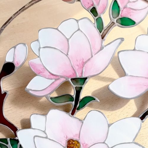 Magnólia - Festett ablakdísz