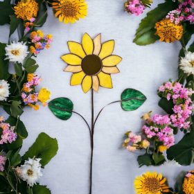 Napraforgó üveg dekoráció - a természet szépségét idéző üveg örökvirág