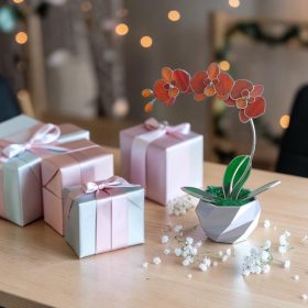 Elegáns virágdekor - Üveg orchideák több színben