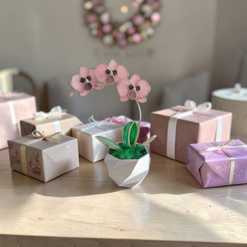 Orchidea üveg örökvirág - Rózsaszín
