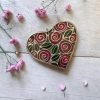 Pünkösdi rózsa - Festett szív alakú függődísz
