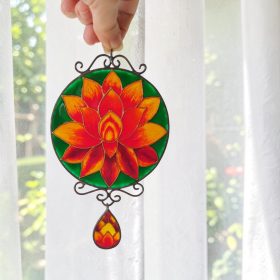 Szelíd Erő Mandala - Festett üveg ablakdísz