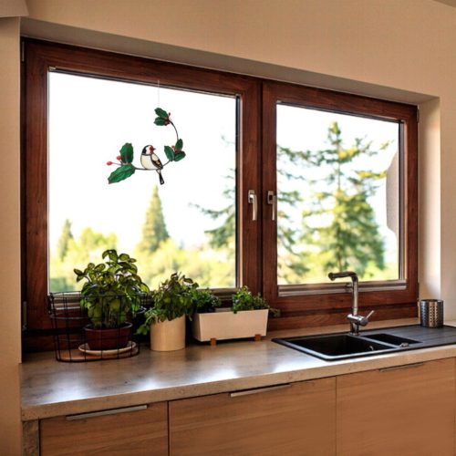 Tengelic magyal ágon - Függeszthető ablakdekoráció