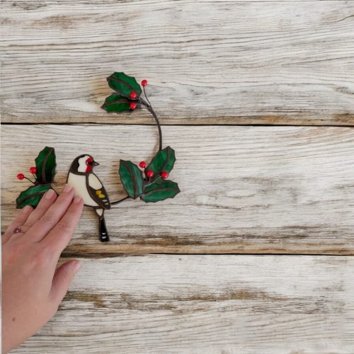 Tengelic magyal ágon - Függeszthető ablakdekoráció