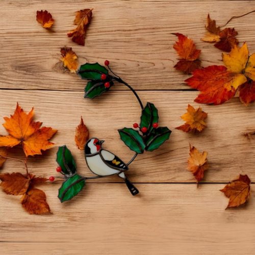 Tengelic magyal ágon - Függeszthető ablakdekoráció