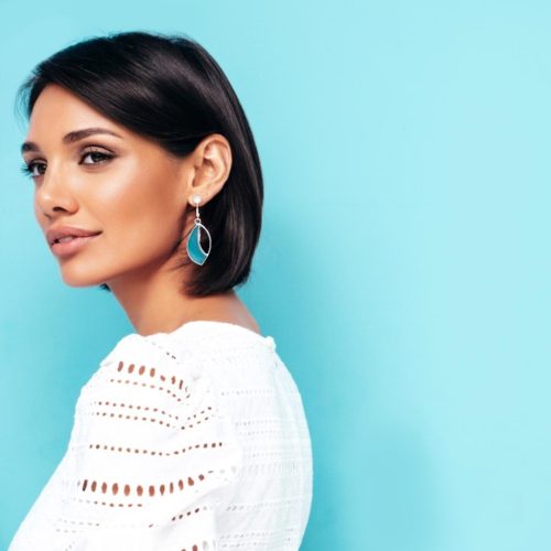 Tenger csepp kézműves, üveg fülbevaló - Egy csepp stílus Neked