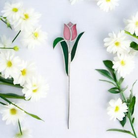 Tulipán szál üveg örökvirág - Rózsaszín