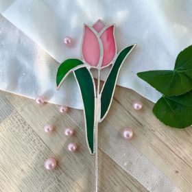 Tulipán szál üveg örökvirág - Rózsaszín
