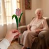 Tulipán szál üveg örökvirág - Rózsaszín
