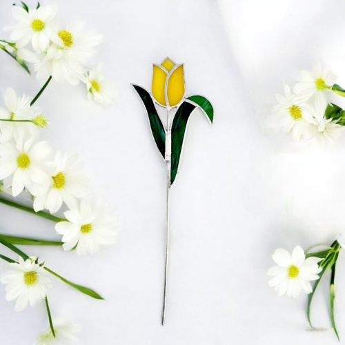 Tulipán szál üveg örökvirág - Sárga