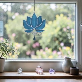 Türkiz lótuszvirág függődísz