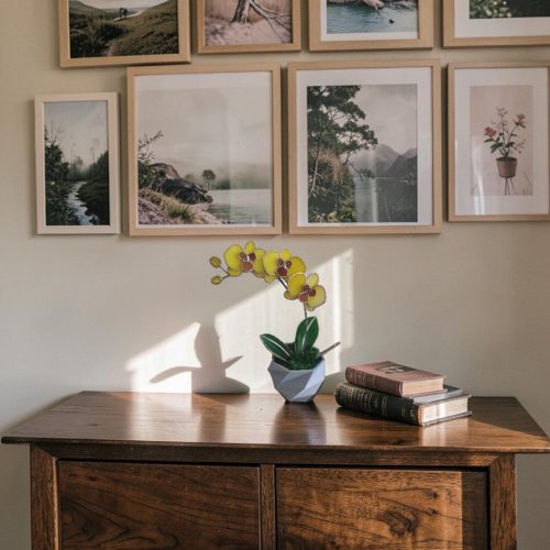 Orchidea üveg örökvirág - Sárga
