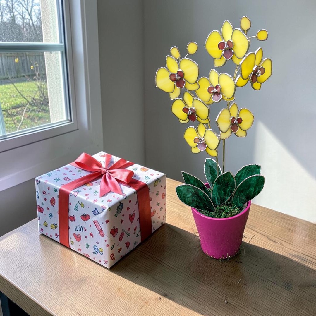 Kétszálas üveg orchidea